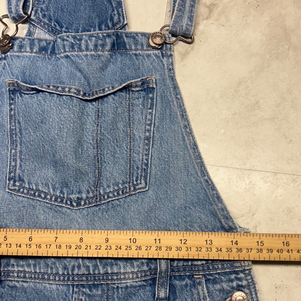 American Eagle Classic Overall Light Wash Denim Women XS Blue Cotton Blend - Picture 6 of 12